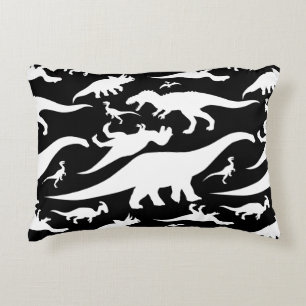 Cojín Decorativo Modelo blanco y negro del dinosaurio