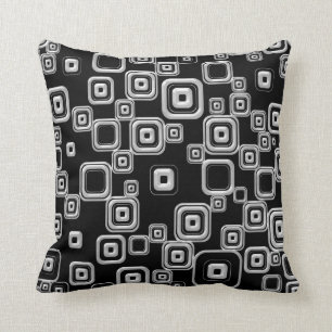 Cojín Decorativo Modelo blanco y negro retro enrrollado