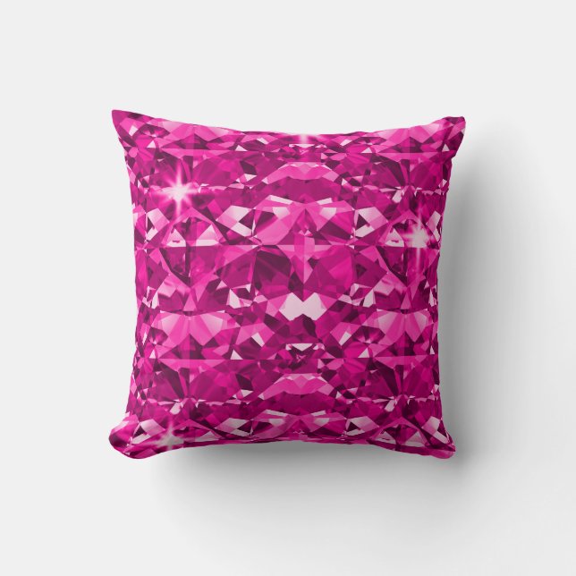 Cojín Decorativo Modelo bonito perfecto rosado de los diamantes (Anverso)