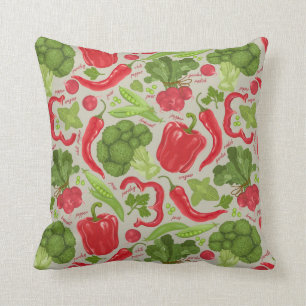 Cojín Decorativo Modelo brillante de verduras frescas