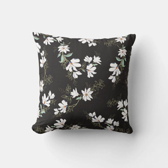Cojín Decorativo Modelo brillante sin soldadura floral de Magnolia (Anverso)