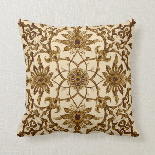 Cojín Decorativo Modelo chino de Nouveau del arte - Brown y beige