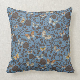 Cojín Decorativo modelo con los rosas y la mariposa