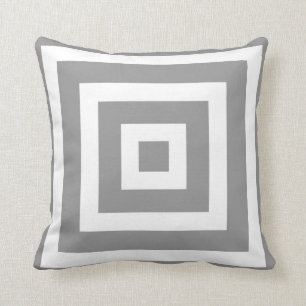 Cojín Decorativo Modelo cuadrado moderno en gris y blanco
