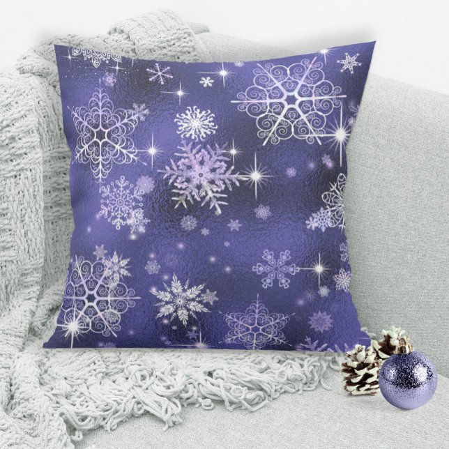 Cojín Decorativo Modelo de copos de nieve más bonito ID846 violeta (Subido por el creador)