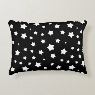 Cojín Decorativo Modelo de estrellas blanco y negro