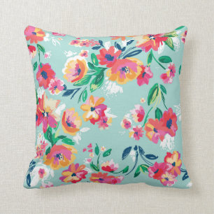 Cojín Decorativo Modelo de flores pintado