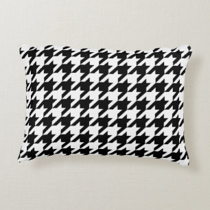 Cojín Decorativo Modelo de Houndstooth blanco y negro
