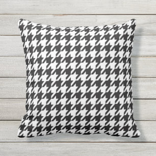 Cojín Decorativo Modelo de Houndstooth blanco y negro