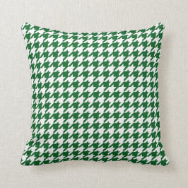 Cojín Decorativo Modelo de Houndstooth en el verde y el blanco de
