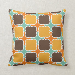 Cojín Decorativo Modelo de púas de Quatrefoil de los colores retro