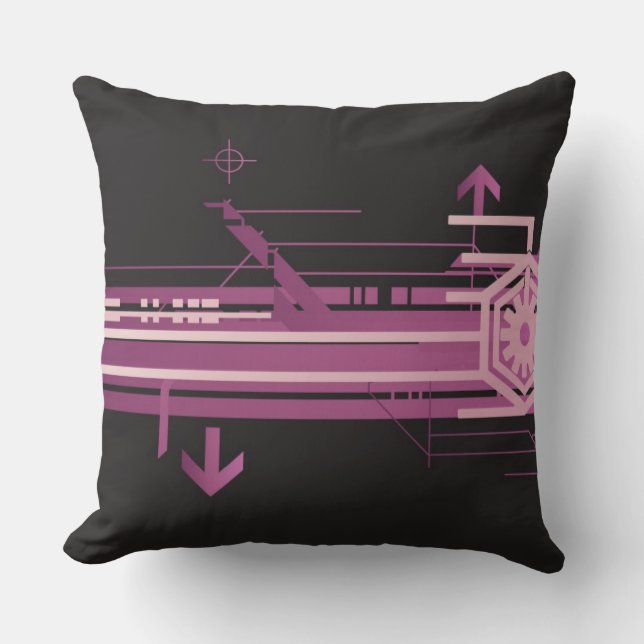 Cojín Decorativo Modelo de semitono técnico (Anverso)