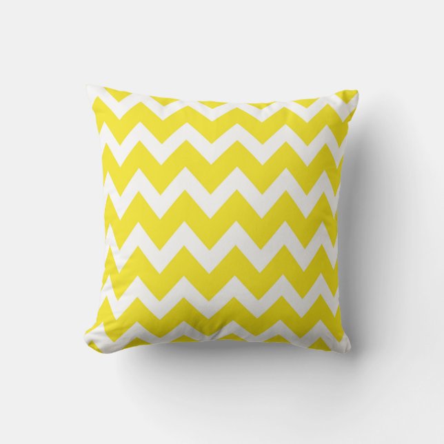 Cojín Decorativo Modelo de zigzag AMARILLO retro (Anverso)