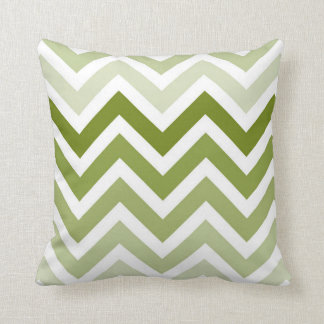 Cojín Decorativo Modelo de zigzag de Chevron Ombre del verde verde