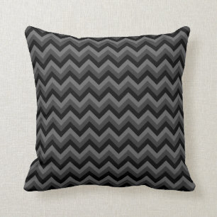 Cojín Decorativo Modelo de zigzag negro y gris