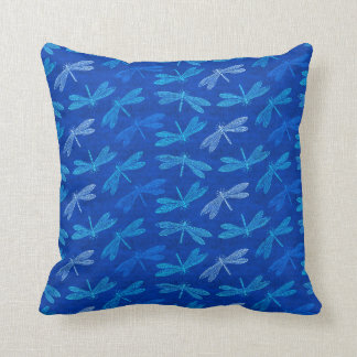 Cojín Decorativo Modelo decorativo de la libélula del azul real