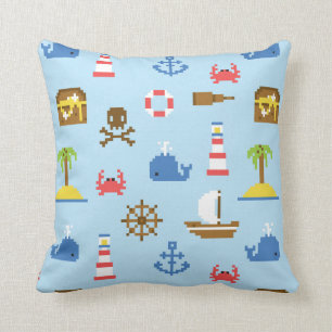 Cojín Decorativo Modelo del arte del mar del pixel