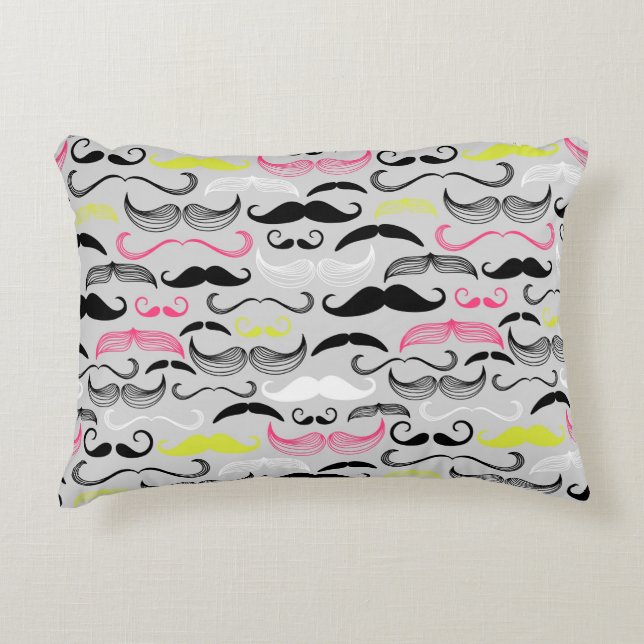 Cojín Decorativo Modelo del bigote, estilo retro (Anverso)