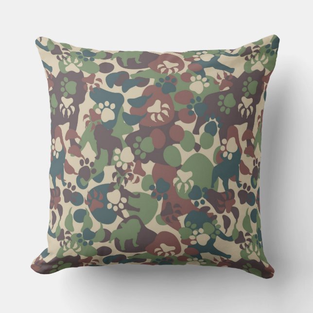 Cojín Decorativo Modelo del camuflaje del perro (Anverso)
