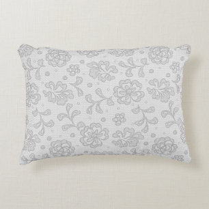 Cojín Decorativo Modelo del cordón, vintage 1 de la flor