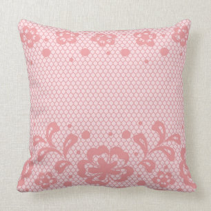 Cojín Decorativo Modelo del cordón, vintage 3 de la flor