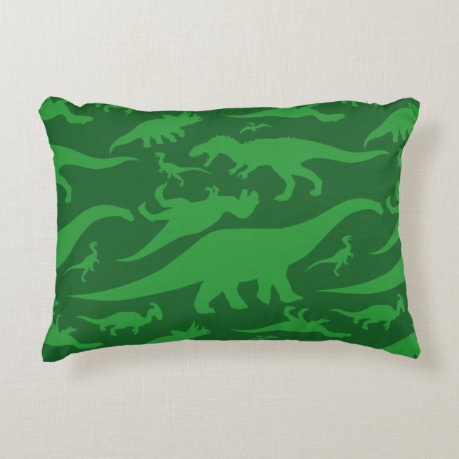 Cojín Decorativo Modelo del dinosaurio verde (Anverso)