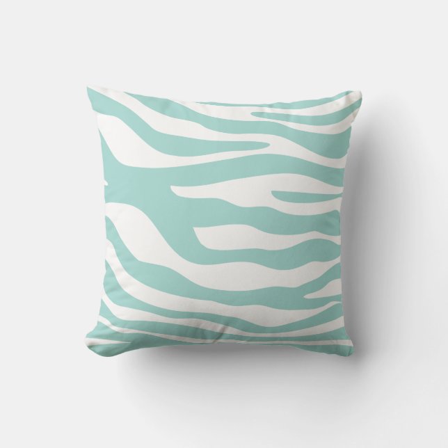 Cojín Decorativo Modelo del estampado de zebra de la verde menta (Anverso)