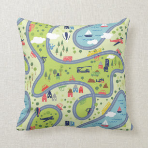 Cojín Decorativo Modelo del paisaje de Roadtrip de los niños