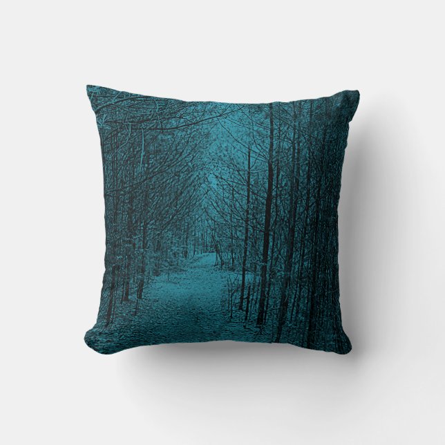 Cojín decorativo - modelo del sendero azul claro (Anverso)