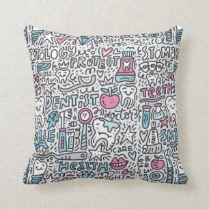 Cojín Decorativo Modelo dental del dibujo animado