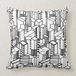 Cojín Decorativo Modelo dibujado mano urbana
