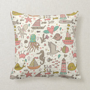 Cojín Decorativo Modelo divertido del verano con las naves