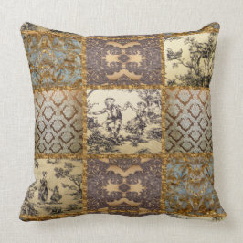 Cojín Decorativo Modelo elegante Toile del vintage del edredón de