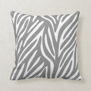 Cojín Decorativo Modelo estilizado gris y blanco de la cebra