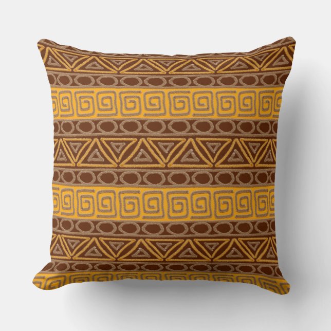 Cojín Decorativo modelo étnico a mano africano (Anverso)