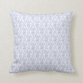 Cojín Decorativo Modelo floral azul del diamante del bígaro