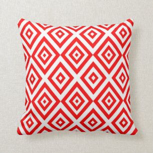 Cojín Decorativo Modelo geométrico abstracto - rojo y blanco