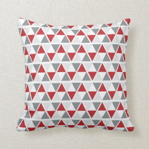Cojín Decorativo Modelo geométrico rojo del blanco gris