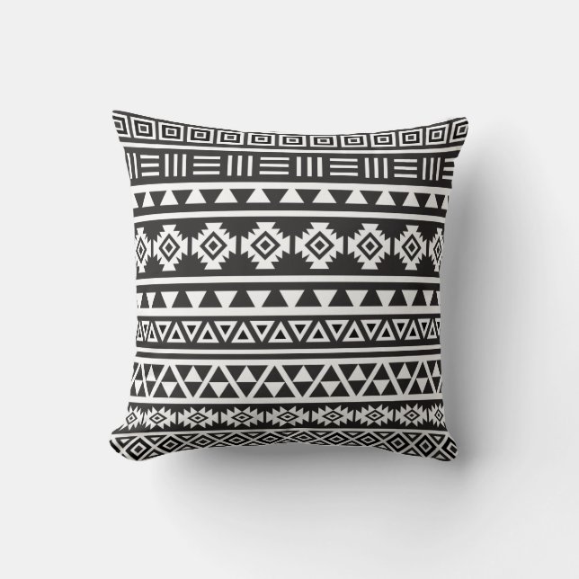 Cojín Decorativo Modelo (grande) azteca del estilo - monocromo (Anverso)