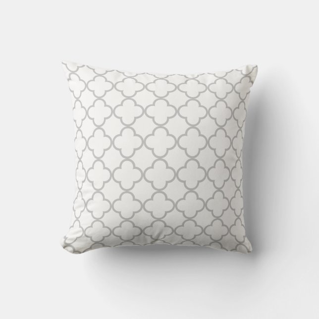 Cojín Decorativo Modelo gris de Quatrefoil (Anverso)