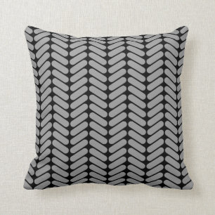 Cojín Decorativo Modelo gris y negro de Chevron