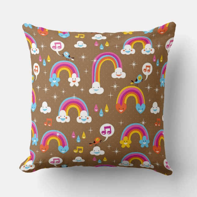 Cojín Decorativo modelo lindo de los arco iris (Anverso)