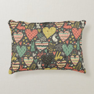 Cojín Decorativo Modelo lindo de los conejitos del amor con los