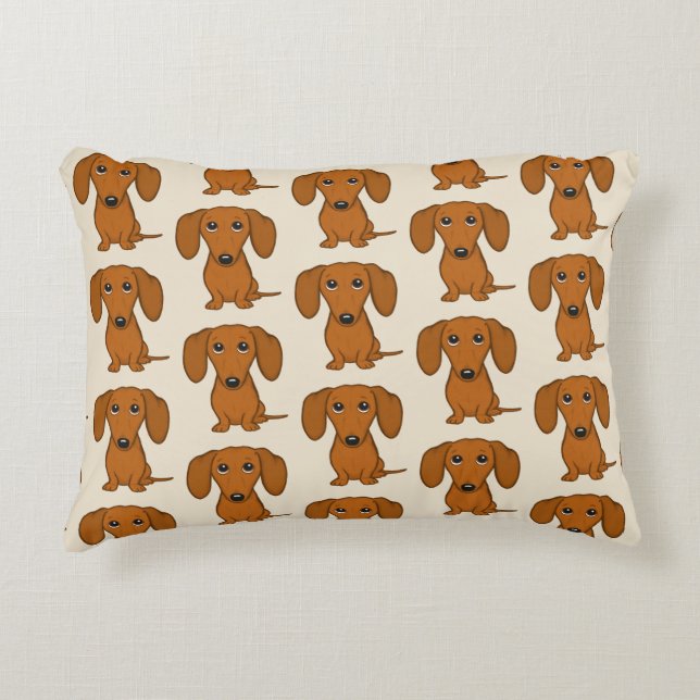 Cojín Decorativo Modelo lindo de los Dachshunds (Anverso)