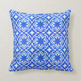 Cojín Decorativo Modelo marroquí de la teja del azul de océano