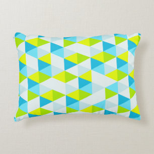 Cojín Decorativo Modelo moderno geométrico de los triángulos verdes
