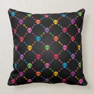 Cojín Decorativo Modelo multicolor con los cráneos