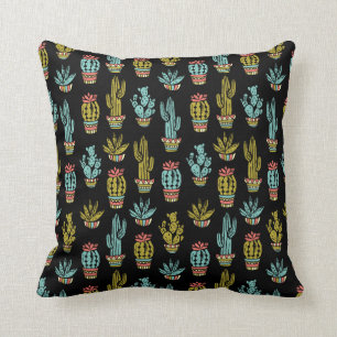 Cojín Decorativo Modelo oscuro del cactus del Grunge