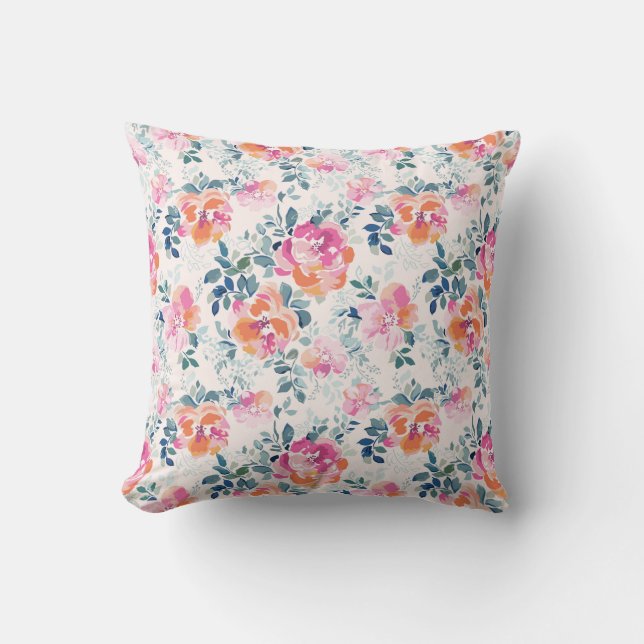 Cojín Decorativo Modelo pintado de los rosas (Anverso)