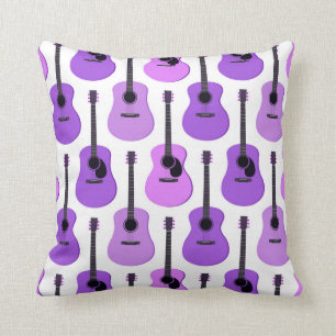 Cojín Decorativo Modelo púrpura de las guitarras acústicas